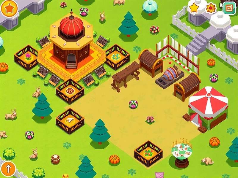 Henna Farm Life Game Screenshot showing farm layout with henna fields and animals